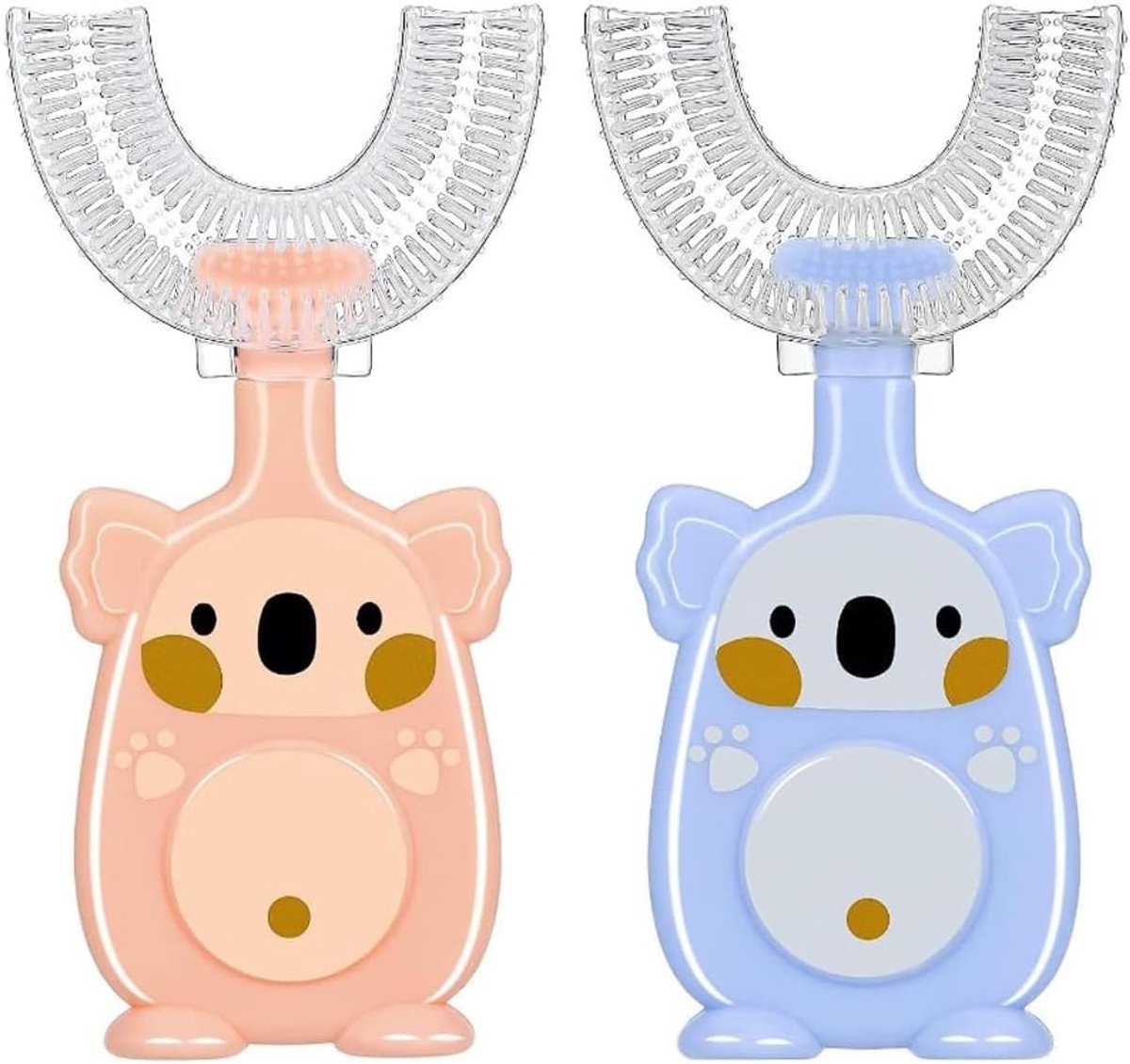 U-vormige tandenborstel voor kinderen van 2-6 jaar - 360° mondreiniging en tandvleesmassage - Set van 2 silicone tandenborstels