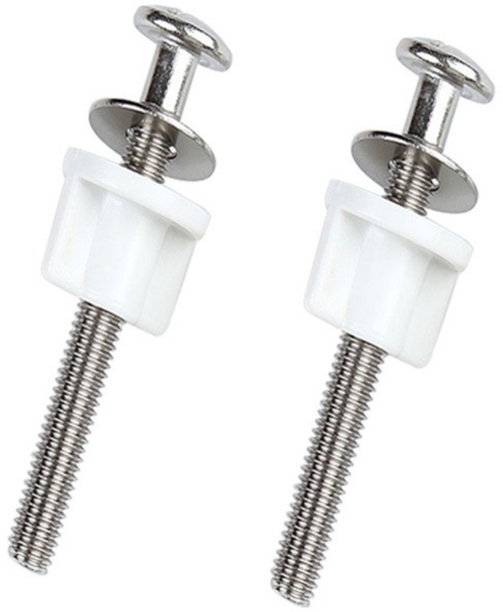 Bevestigingsschroeven voor toiletbril - 2stuks - M6 borgbouten - 83mm - onderste vergrendelingsscharnier - bevestigingsschroeven voor toiletbril - bevestigingsscharnier toiletbril - bevestigingsbouten toiletbril - vervangingsonderdelen toiletbril