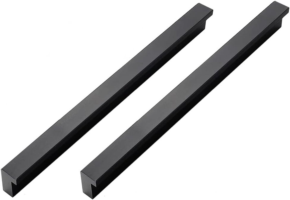 Set van 2 Zwarte Aluminium Kastgrepen voor Keuken en Meubels - 288mm Gatafstand, Ideaal voor Lades en Kasten