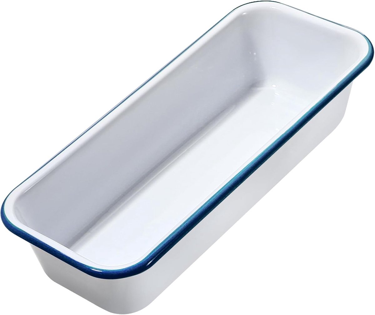Rechthoekige Emaille Broodvorm voor het Bakken van Taarten en Toastbrood, 32 x 13 x 7 cm, Duurzaam en Hittebestendig