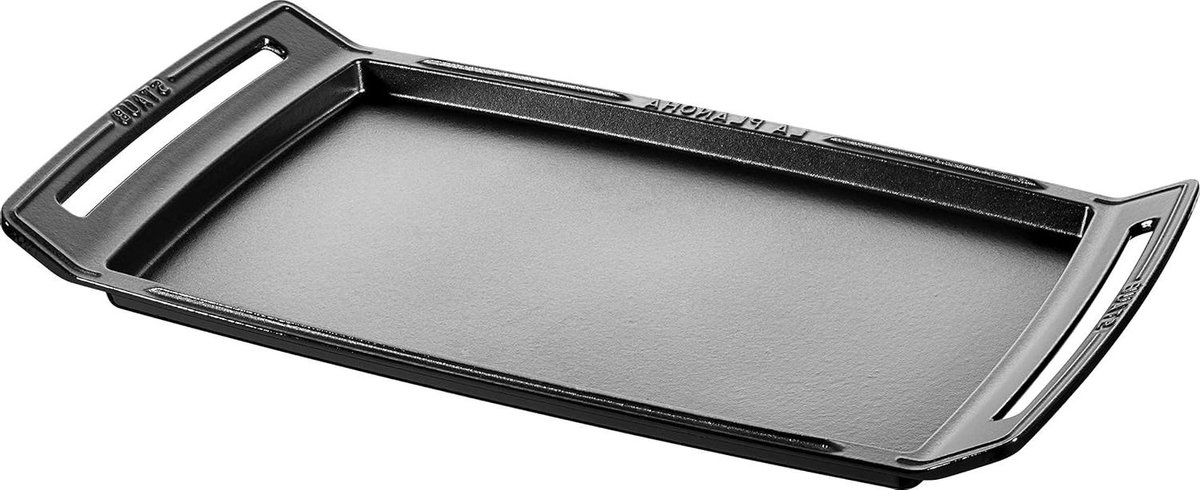 Gietijzeren Bakplaat - Teppanyaki Plaat - Koken en Serveren - Inductie Geschikt - 38 cm - Zwart