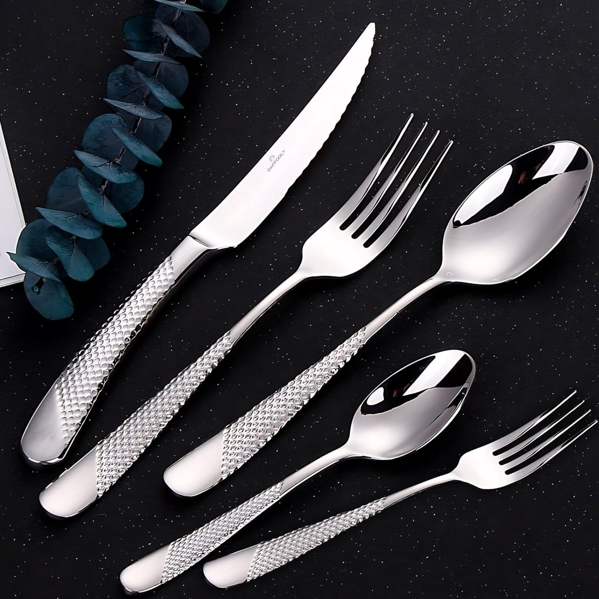 SnelShoppen - Luxe Bestekset 30 Delig voor 6 Personen met 2-in-1 Steakmessen van 18/10 RVS, Vaatwasmachinebestendig, Spiegelglans, Elegante Cadeauverp