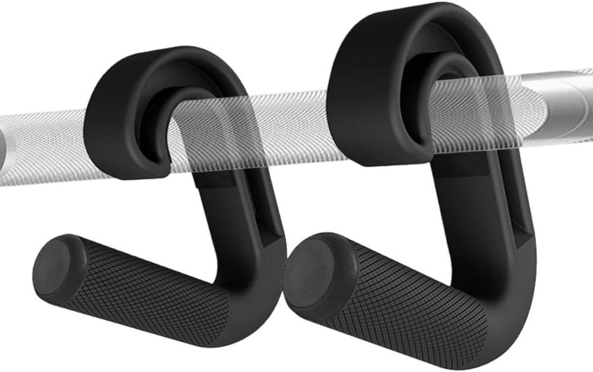 2 x Double D Fitness Handgrepen, 90° Haken, Trekstang Handvatten voor Pull-Up Bars, Halters en Weerstandsbanden