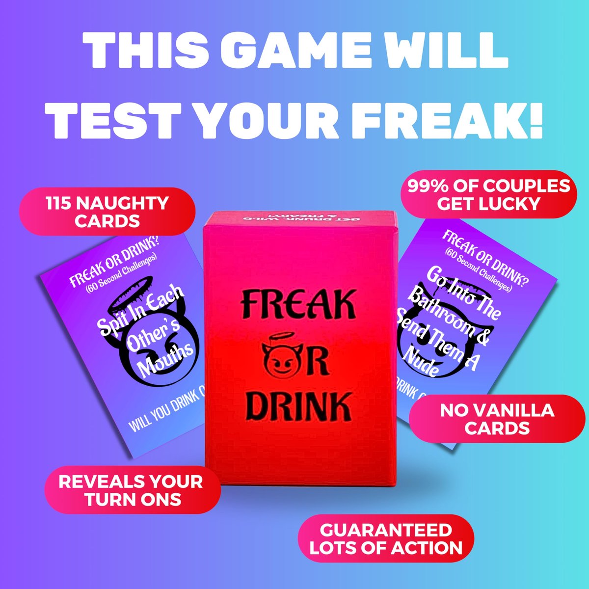 SnelShoppen - Freak Or Drink - Het meest freaky koppel drinkspel voor date-avonden, verjaardagen, jubilea en feestjes - Wild en dronken plezier voor h