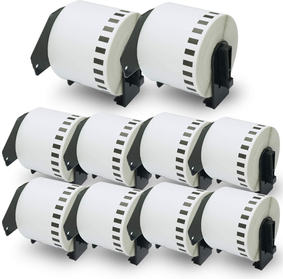 SnelShoppen - 10 Rollen DK-22205 Labels Compatibel met Brother QL-Labelprinters, 62mm x 30,48m, Continu Labels voor Organisatie, Kantoor, Thuisgebruik
