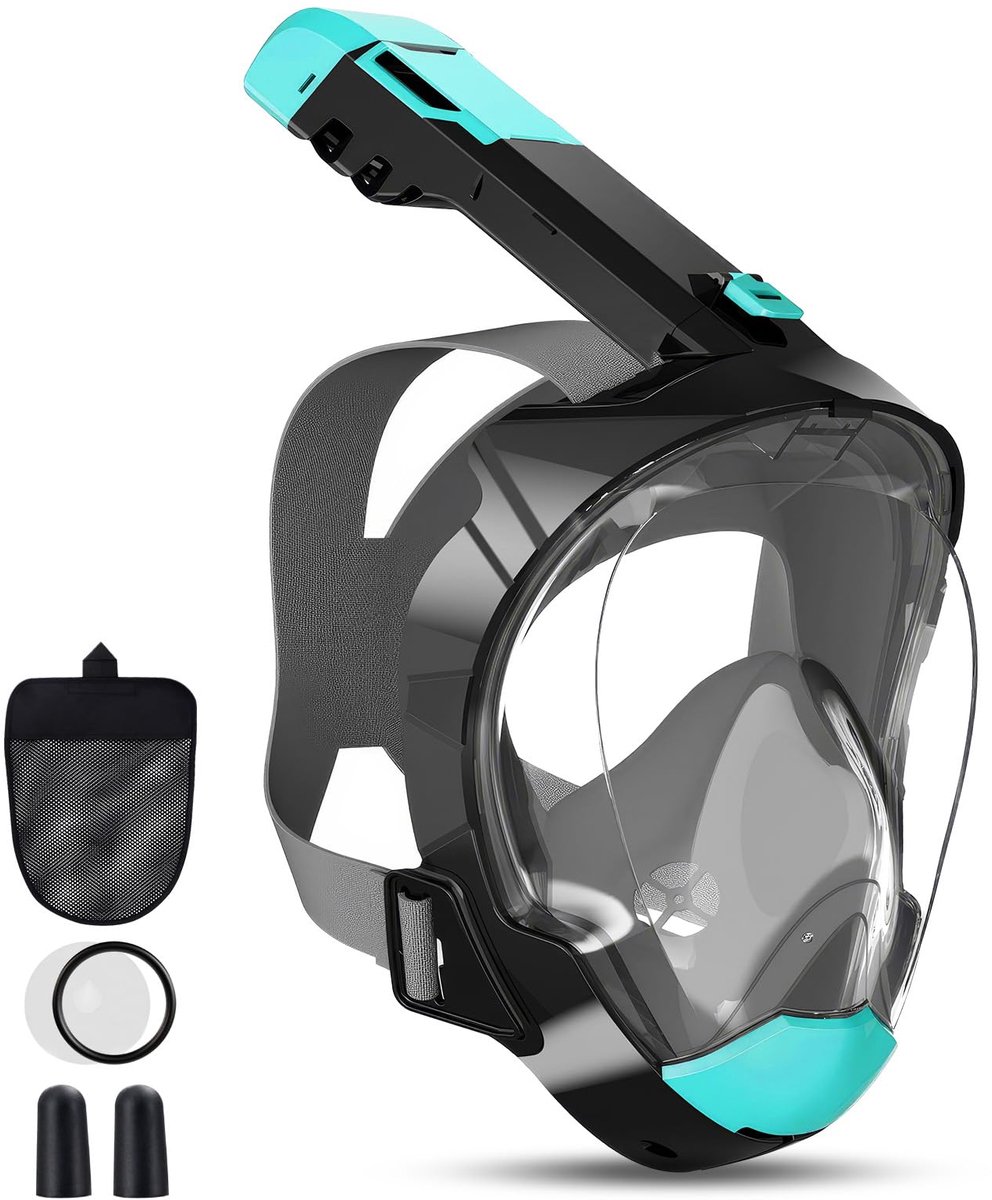 SnelShoppen - RDDAIPE Snorkelmasker Volwassenen S/M, Duikmasker Volgelaatsmasker, CO2-Veilig, Anti-Condens, Volledig Snorkelmasker voor Onderwater Avo