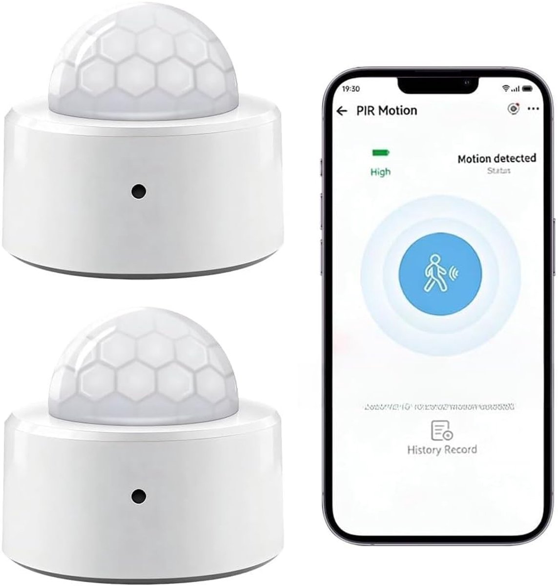 2 stuks Zigbee bewegingsmelder 3.0, slimme ZigBee-bewegingssensor met alarmfunctie, 120° detectiehoek bewegingsmelder - ShopVlot