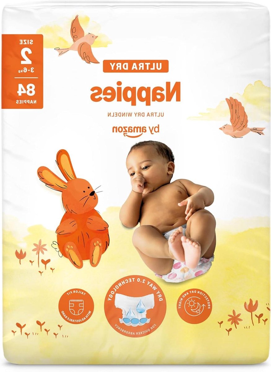 Baby luiers - Maat 2 - Droog en comfortabel - Tot 12 uur bescherming - 84 stuks - Wit