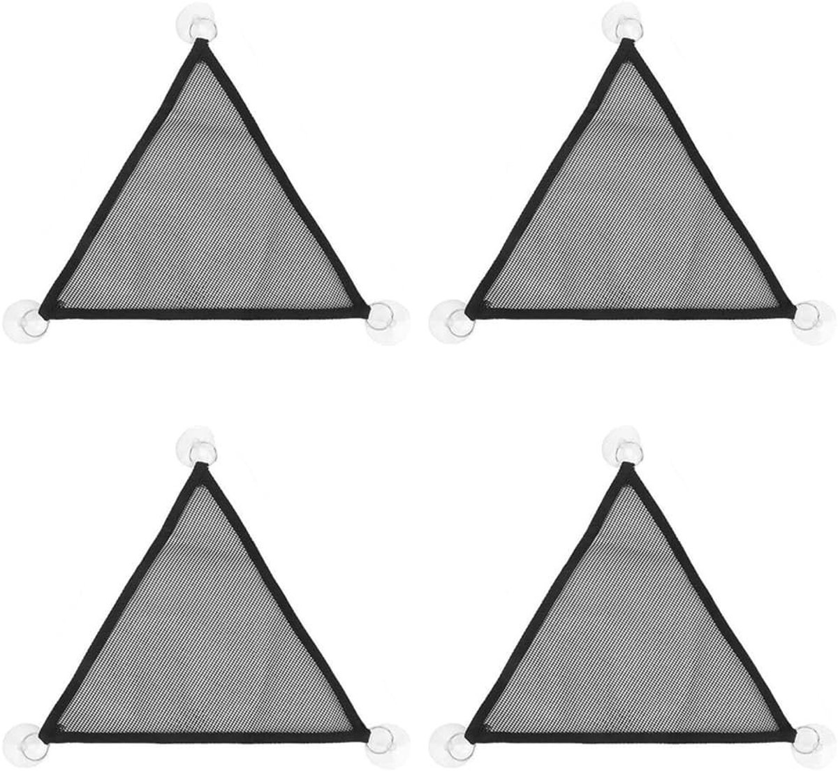 Tankaccessoires voor reptielen - Driehoekige hangmatten van 30 x 30 cm, ademend gaas voor hagedissen, kameleons, slangen en anoles - Set van 4 stuks