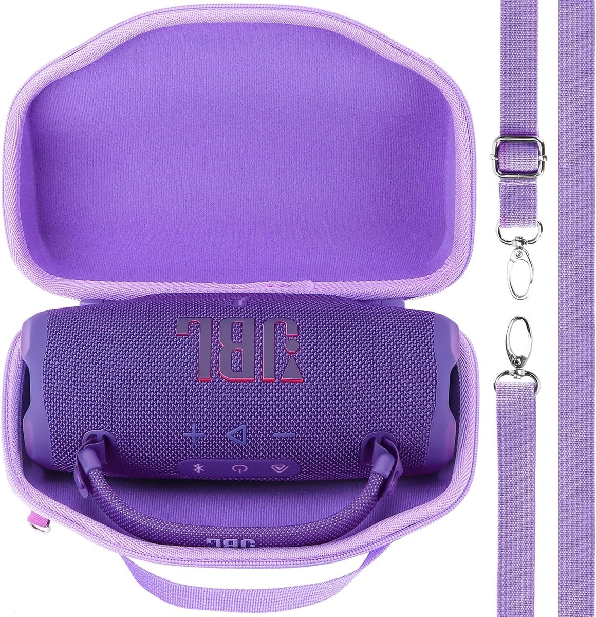 Harde Beschermhoes voor Draagbare Bluetooth Speaker, Paars, Geschikt voor JBL Charge 6, Schokbestendig en Waterdicht