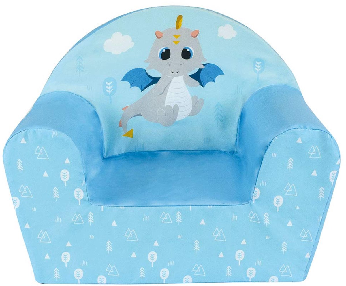 SnelShoppen - Leon de Draak Clubstoel voor Kinderen van Schuim | Wasbare Hoes | Babystoel vanaf 12 Maanden | H42 x L52 x D33 cm | Meubels voor Babykam