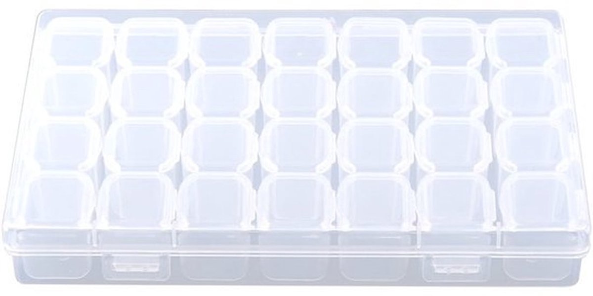 Pillendoosje 28 Sleuven - Opbergdoos - Medicatiedoosje - PP-Kunststof - Transparant - 17,5 x 10,8 x 2,7 cm