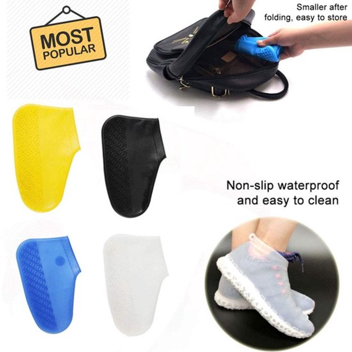 Overschoenen Waterdicht - Herbruikbare/Siliconen - Opvouwbaar - Schoenbeschermers - Lichtgewicht - Unisex - Regenschoenen