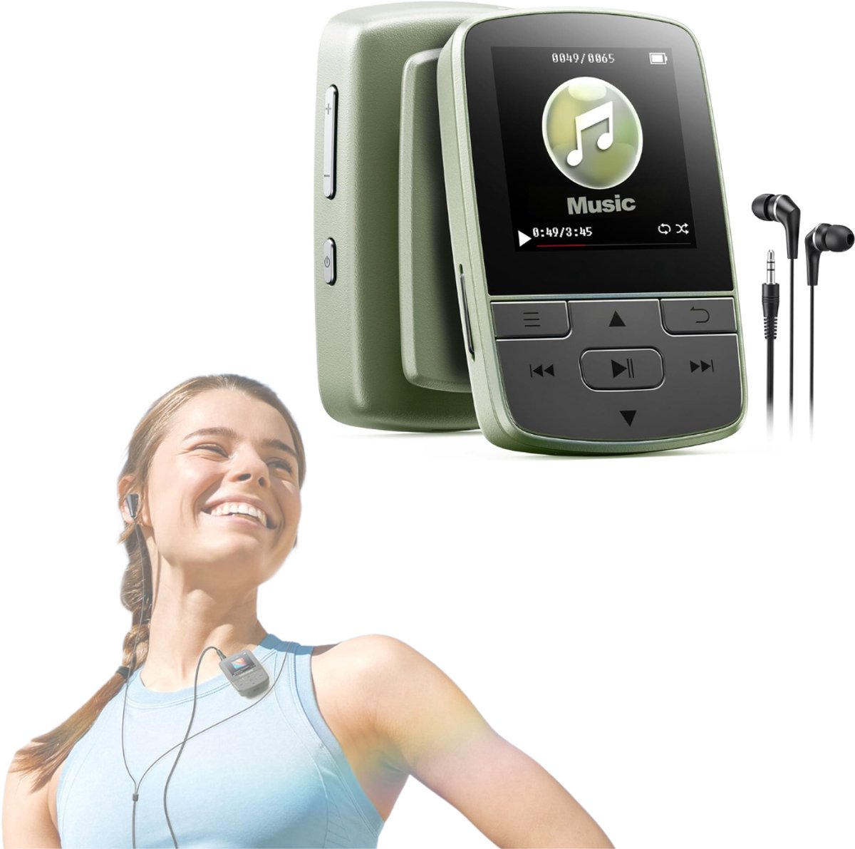 ApexArte® MP3 Speler Bluetooth - FM-Radio - Groen