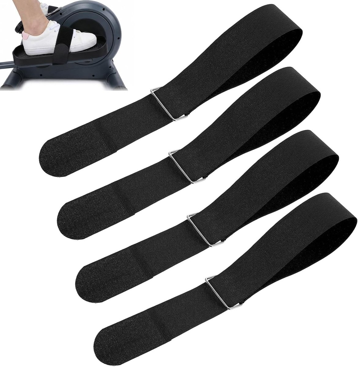 Ellips been trainer pedaalriemen - 4 stuks antislip pedalen voor veilige stabiliteit en workout thuis, ideaal voor senioren en volwassenen