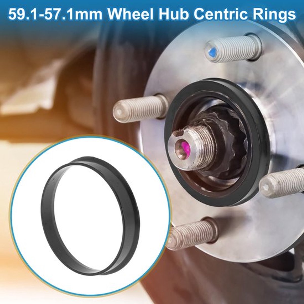 Hubringen 59mm naar 57.1mm - 4 Stuks - Schokabsorberend - Polycarbonaat - Precisiepassing - Vermindert trillingen - Wielringen