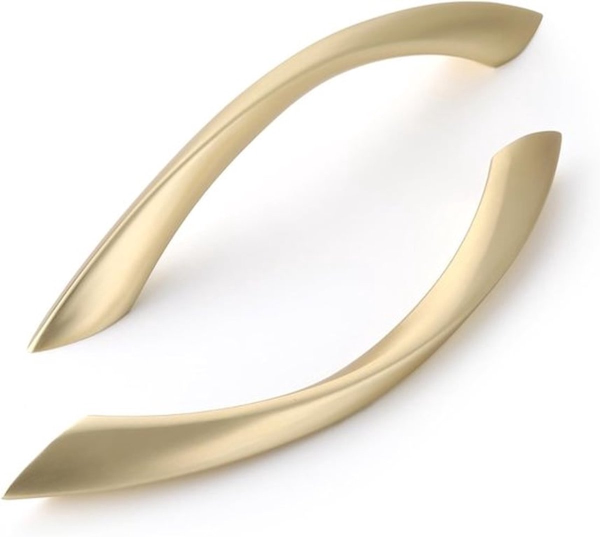 Set van 6 Gouden Meubelhandgrepen voor Keukenlades en Kasten met 128mm Gatafstand