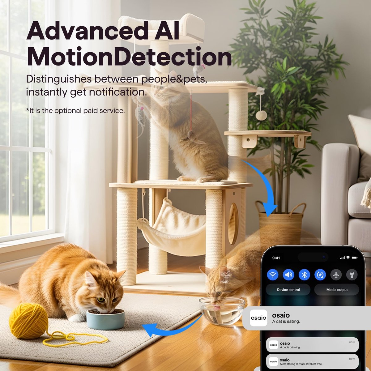 SnelShoppen - WiFi Babyfoon en Huisdiercamera 3MP met Bewegingsdetectie, Twee-weg Audio, Nachtzicht, Compatibel met Alexa en Google Assistant, 2K, 2,4