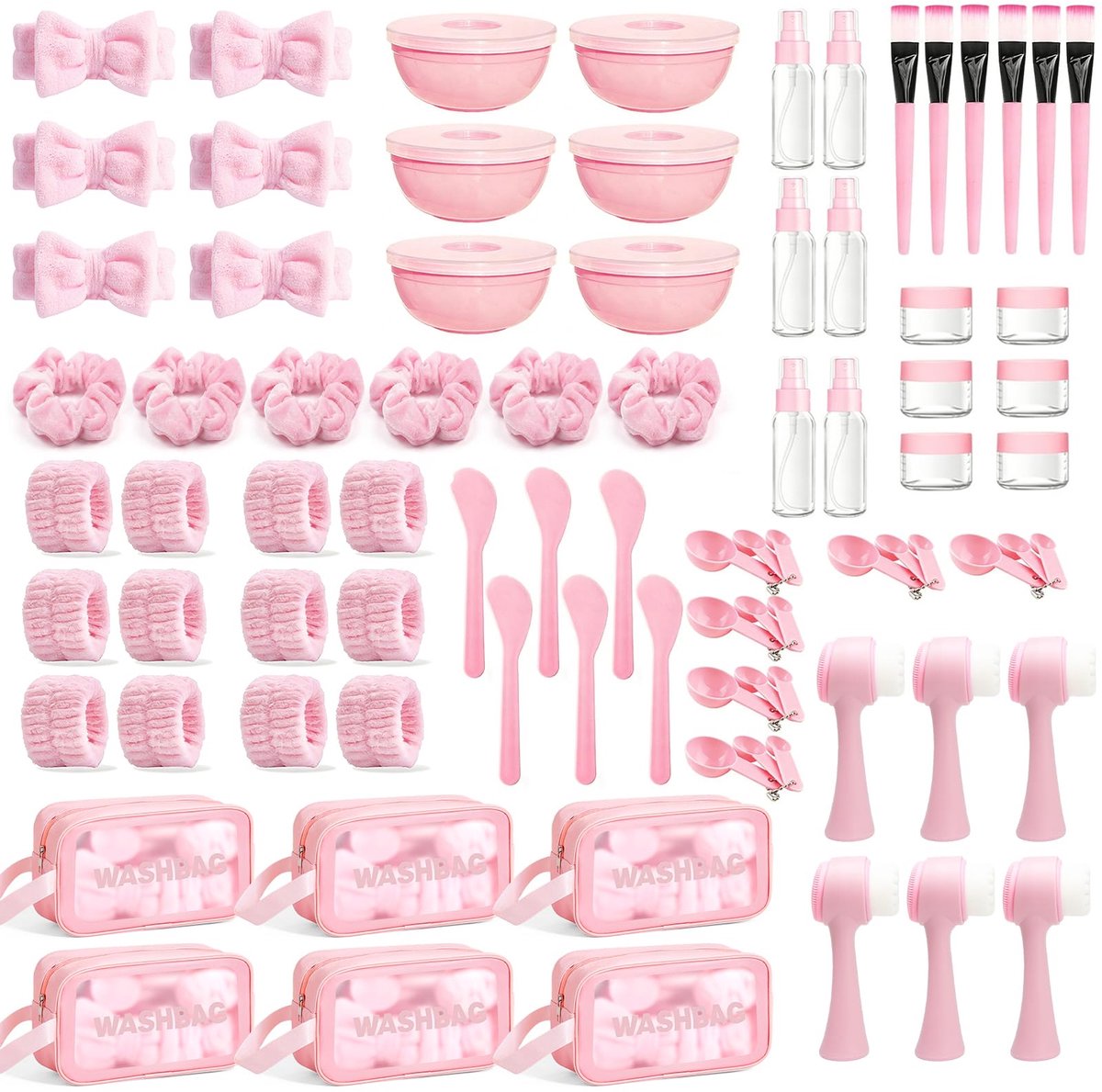 SnelShoppen - 72-delige Wellnessset voor Vrouwen, Luxe Spa-partyset met Hoofdbanden, Slaapmaskers en Badaccessoires, Perfect voor Vrijgezellenfeest en