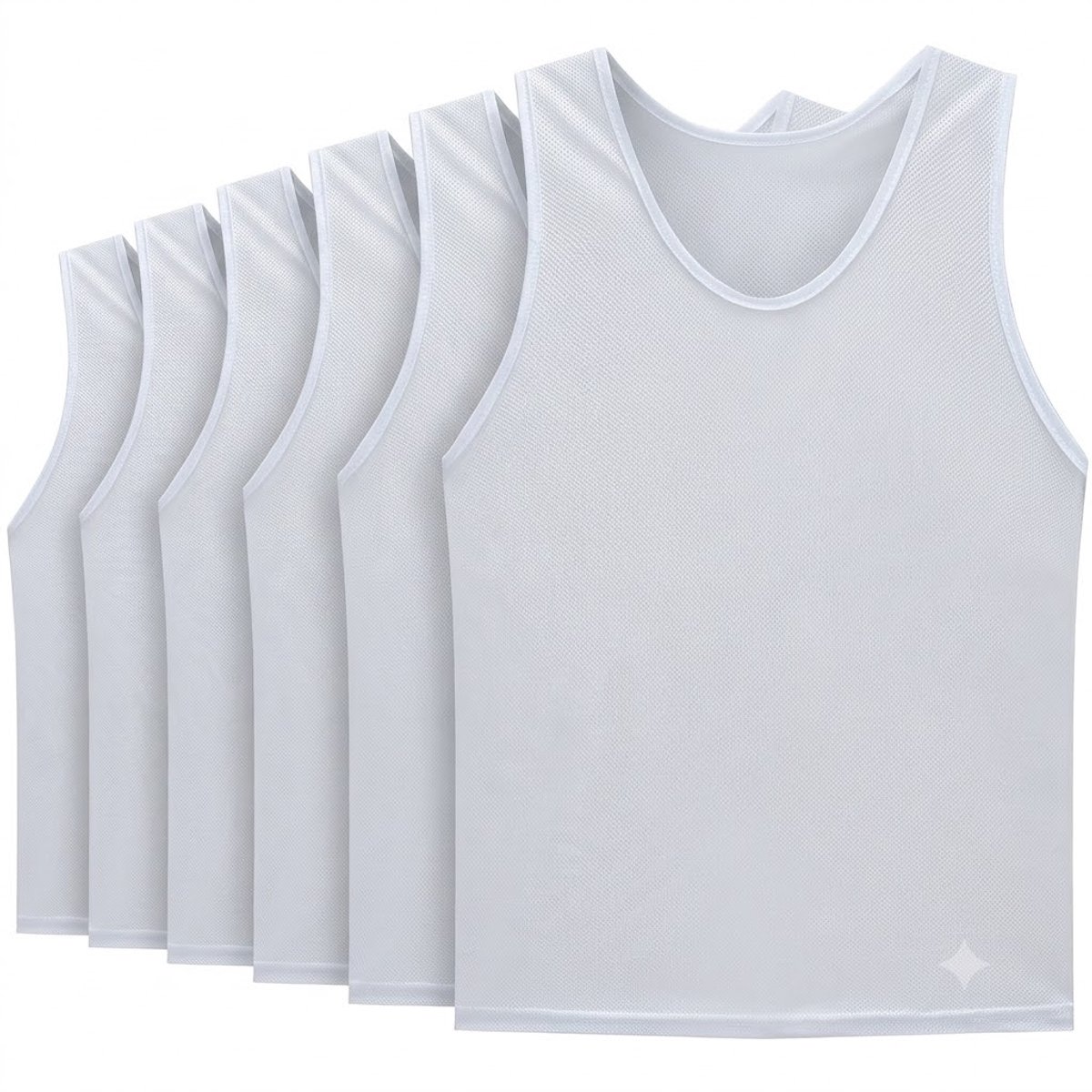 Wit trainingshesjes volwassenen mesh sport vest voetbal basketbal unisex ademend mouwloos team hesjes trainingsvest set 6 stuks maat L groepsactiviteiten team uniform