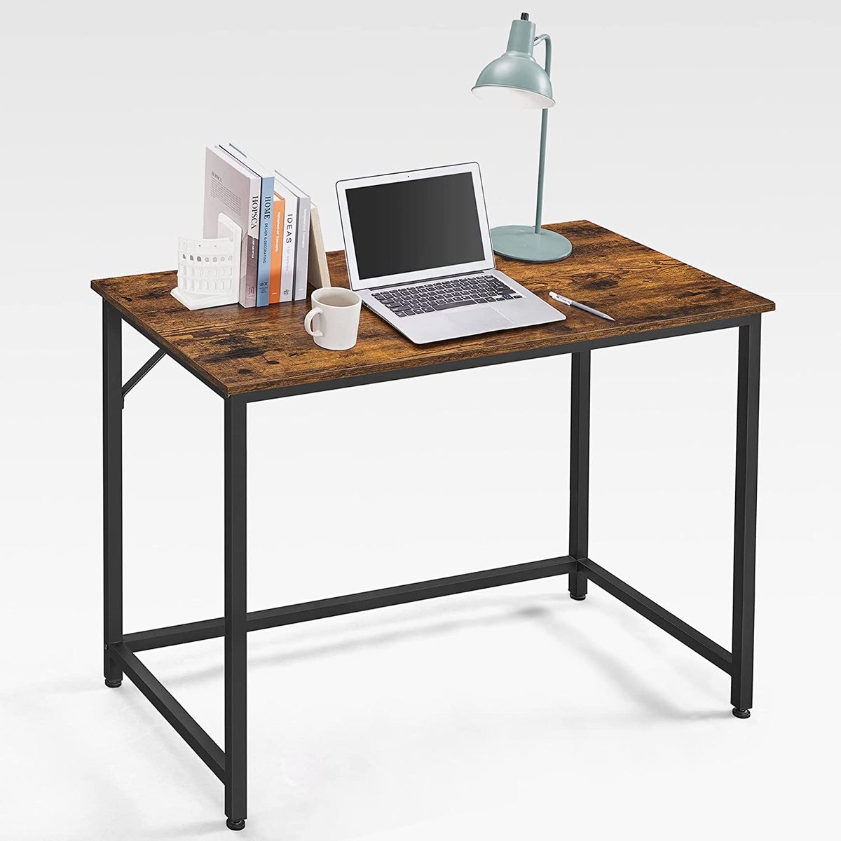 Conway Living® - Bureau / Computertafel - Thuiswerkplek - Industrieel Design - Rustiek Bruin & Zwart - 100 x 50 x 75 cm