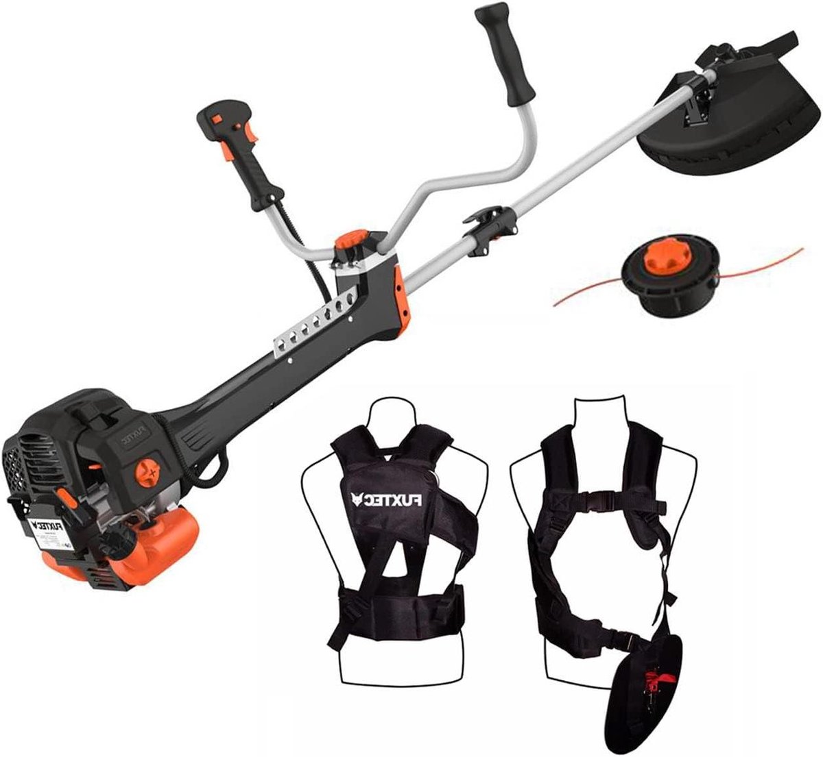 Benzine Bosmaaier - Grastrimmer Krachtig - Onkruid Verwijderen - Easy Starter Systeem - 52cc Motor - Zwart