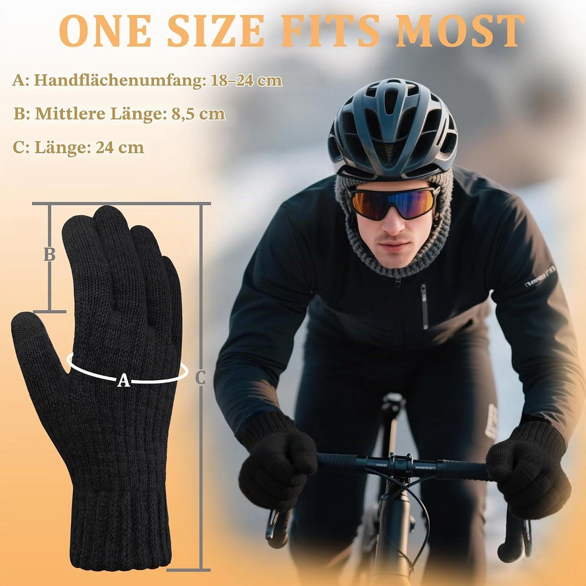 Thermische winterhandschoenen unisex - wol - touchscreen - ideaal voor buitenactiviteiten - ShopVlot