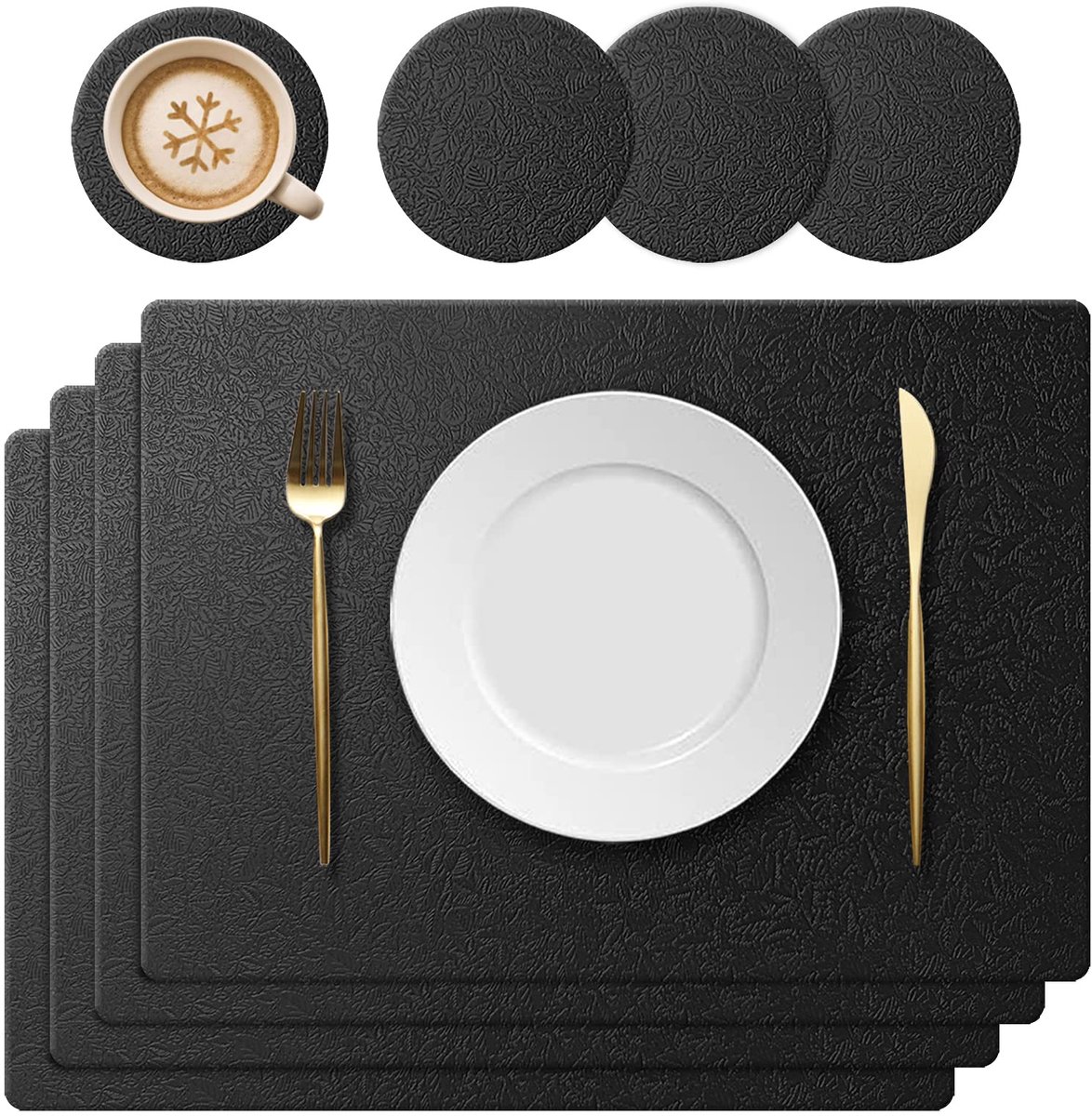 SnelShoppen - KERYCHIN Tafelset van Siliconen, Wasbaar, Rond, Antislip, Hittebestendig tot 230 °C, Onderzetter voor Keuken en Restaurant, 40 x 30 cm,