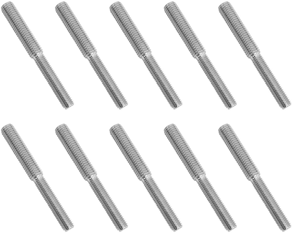 10x 80mm Dubbel Eind Draad Stud Schroeven 304 RVS Reducieer Draadadapter voor Structurele Kolommen Bevestigingsmiddelen (M0 tot M12)