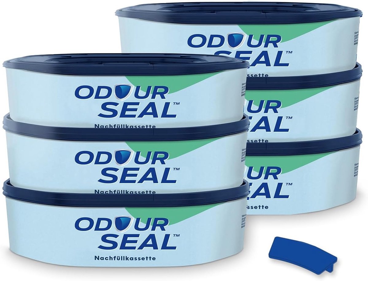 SnelShoppen - ODOURSEAL Navulcassettes & Clip voor Spross Luieremmer en Littycat Kattenstrooiemmer - Geurvrije Oplossing, 4 Stuks, Geschikt voor Thuis