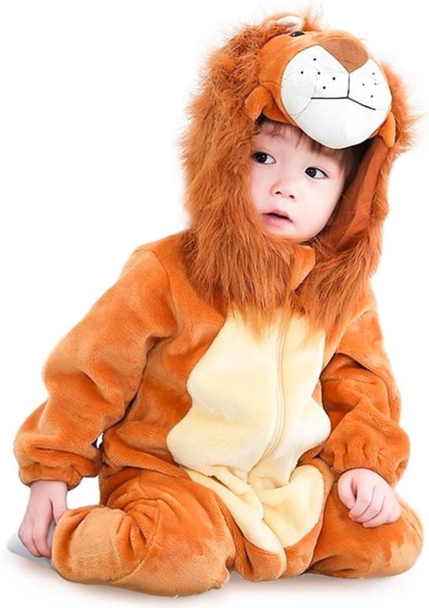 Leeuwenkostuum voor kinderen 6-36 maanden - Schattig dierbaby kostuum voor Halloween en carnaval - Maat 73-100 cm