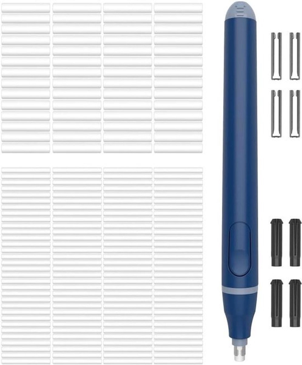 Elektrisch Rubber voor Gummen met 220 Vullingen, Batterij Werkt, Automatisch Potloodrubber, Kunstenaars, Studenten, Schetsen, Ingenieurs, Blauw.