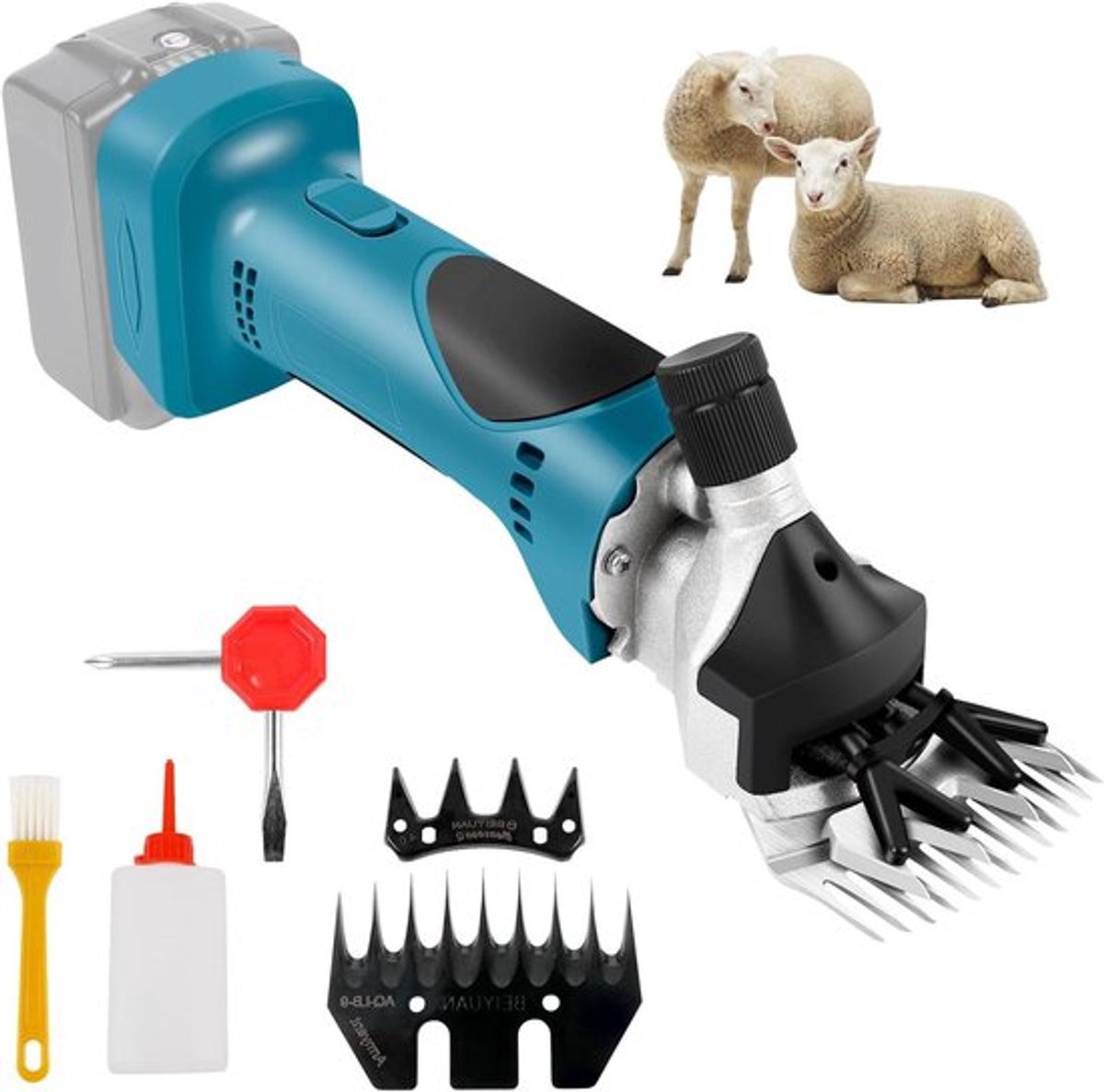 Elektrische schaapschaar 2 messen professionele vee-trimmer - draadloos oplaadbaar.