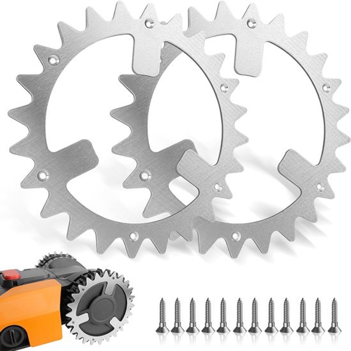 Robot Spikes van RVS voor Landroid WR141E en WR167E - Verbeter Grip en Stabiliteit met Duurzame Schroeven