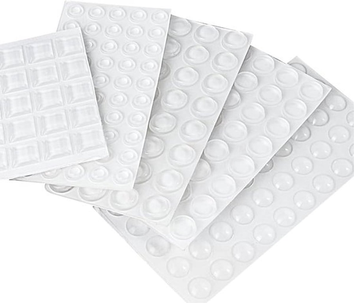Transparante rubberen voetjes voor geluidsreductie - 604 stuks, 7 maten - deuren, laden, wc-brillen, meubels