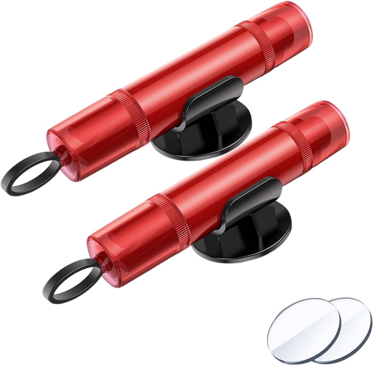 2-in-1 Auto Noodhamer en Gordelsnijder Set - 2 Stuks - Universele Safety Hammer en Raambreker - Compacte Life-Saving Car Escape Tool voor Alle Voertuigen - Cruciaal Auto Accessoire voor Noodgevallen - Rood