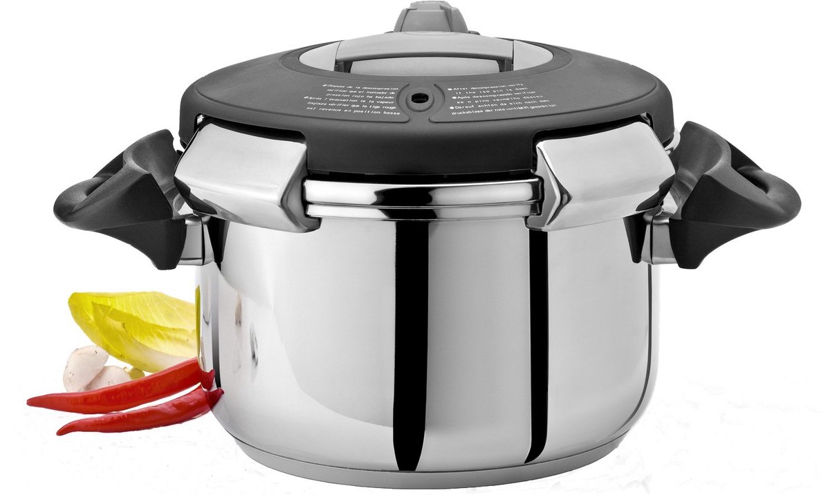 SnelShoppen - Snelkookpan 10 liter met Glazen Deksel, Roestvrij Staal, Zilver, Ideaal voor Keuken, Feest, Camping, Voorraadpot