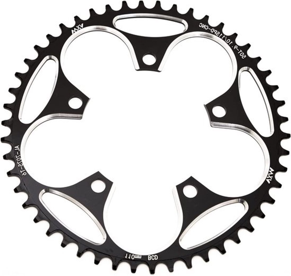 Nauw-Breed Fietskettingtandwiel 36-58T van 7075-T6 Aluminium, CNC Precisie, Anti-Chain Drop Ontwerp voor 8-12 Versnellingen Racefiets