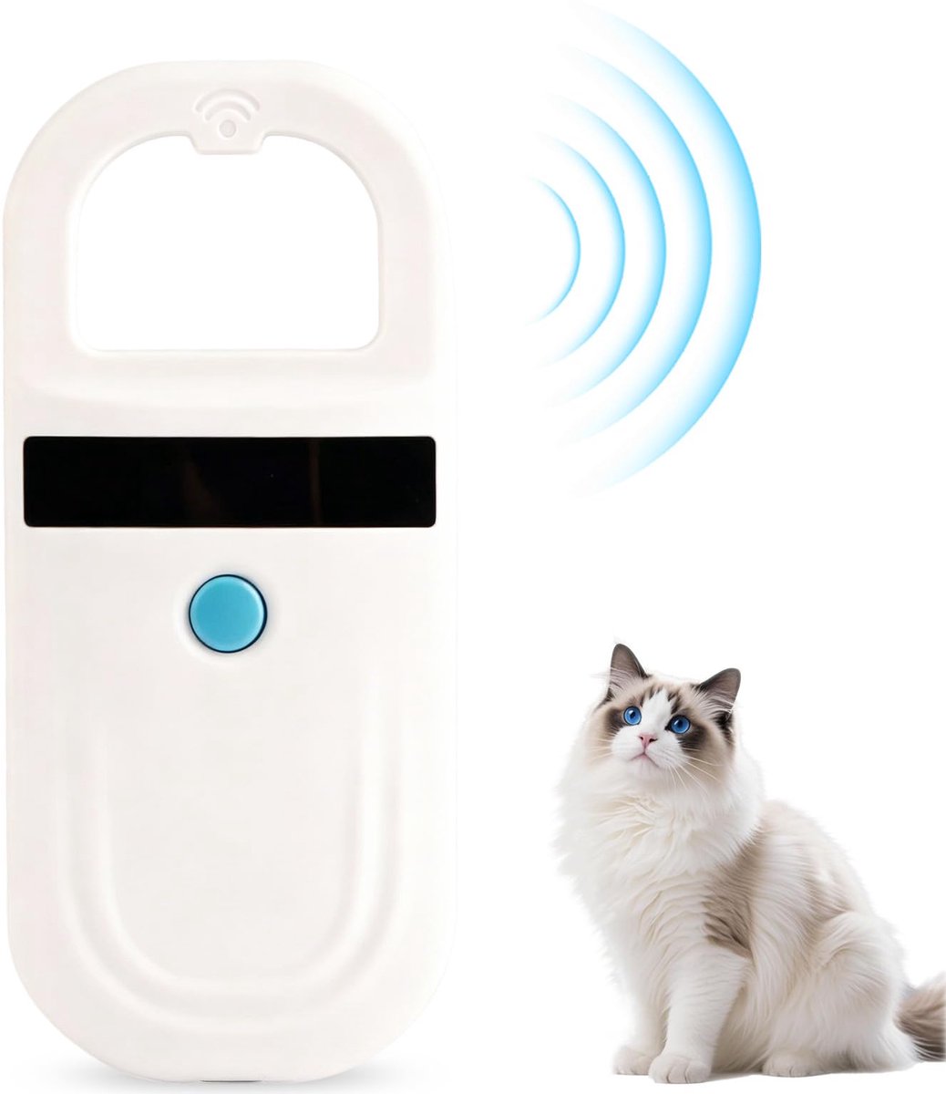 SnelShoppen - Pet ID Reader, Oplaadbare Microchipscanner voor Huisdieren, Draagbare Chiplezer met LCD Scherm, Handzaam en Lichtgewicht voor Hond en Ka