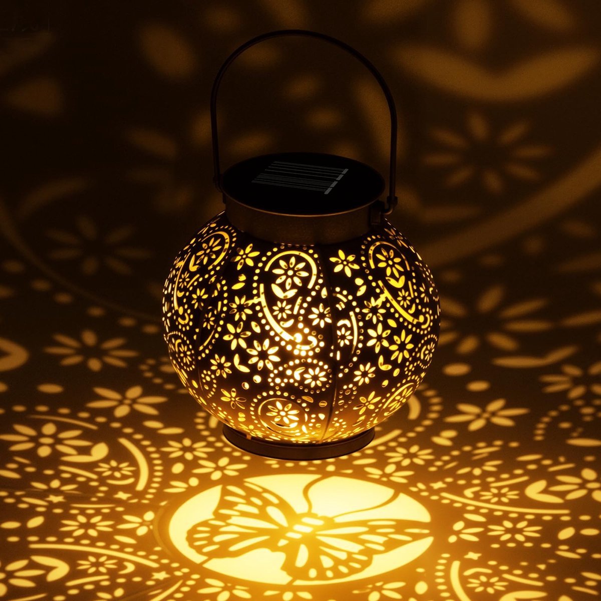 SnelShoppen - OUILA Solarlantaarn voor Buiten - Vintage LED Tuinlantaarn - IP65 Waterdicht - Hangende Solarlampen voor Terras, Veranda, Binnenplaats e