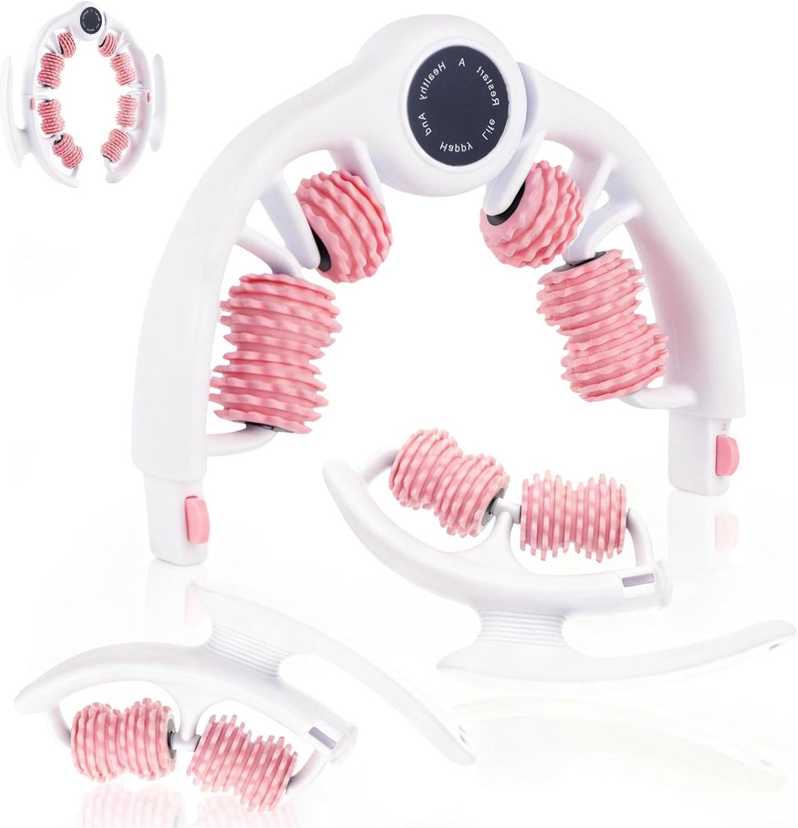 Anti-Cellulitis Roller - Huidtrainer Lymfedrainage - Huidversteviging Lichaam - 14 Roterende Rollers - 26 x 25 x 4 cm
