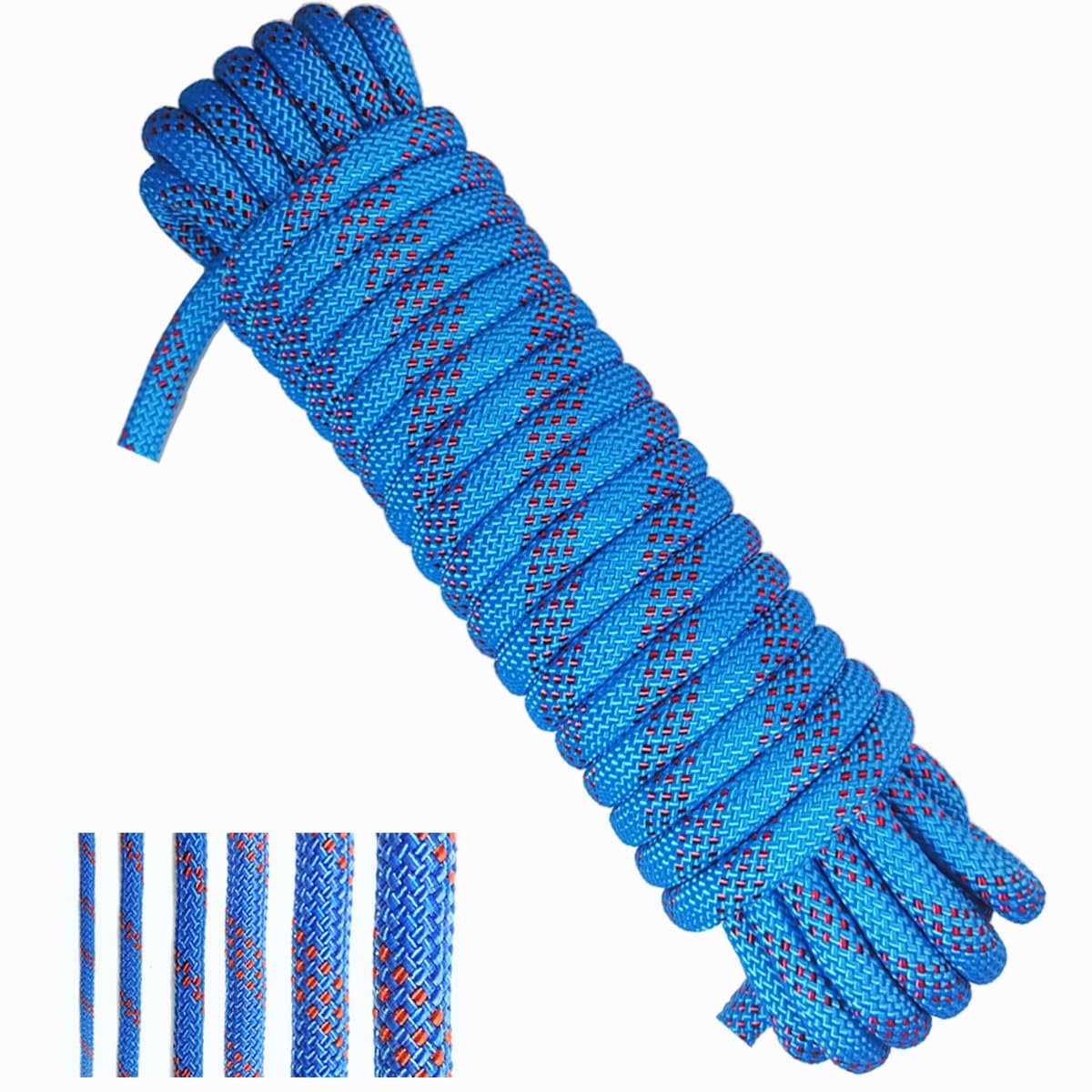 SnelShoppen - Treadstar Touw 10 mm Koord met Lus - Sterk Ankertouw, Bootstuwkracht, Autosleeptouw, Takeltouw - 50 m Lang, Ideaal voor Camping, Tuin en