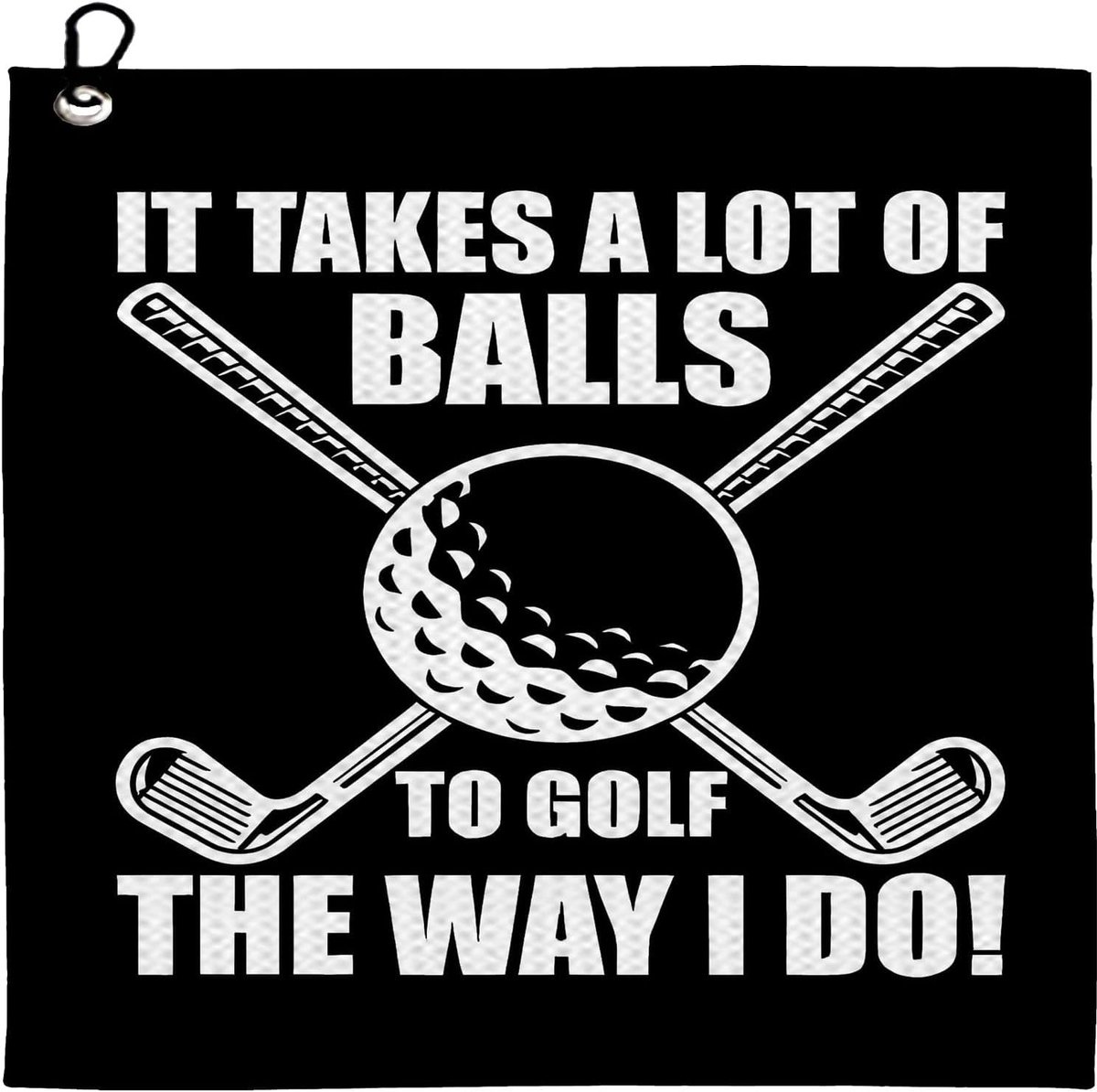 Zwarte Microvezel Golfhanddoek 30x30cm met Clip - Absorberende Accessoires voor Toernooien en Training, Perfect als Cadeau voor Golfer