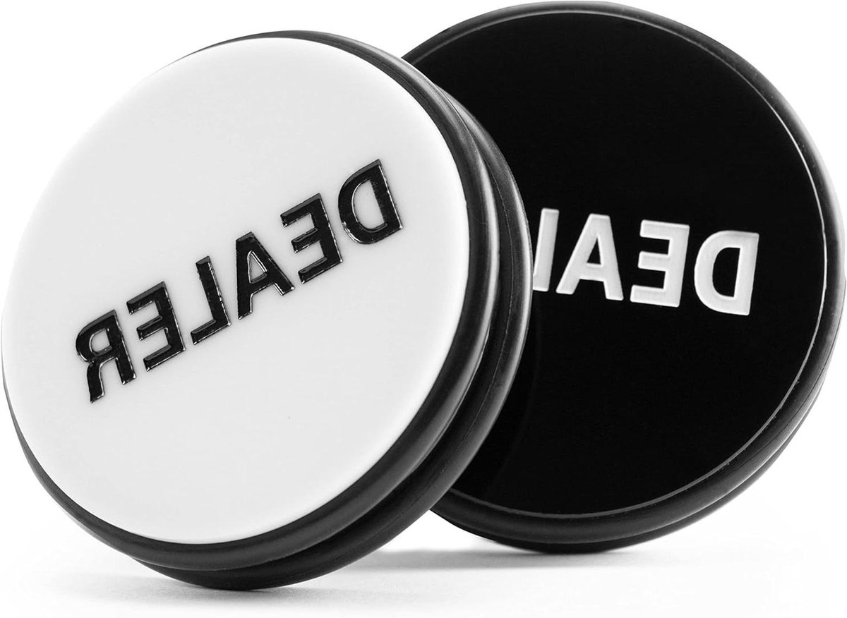 Dealer Puck - Dubbelzijdig - Casino Spel - Casino Kwaliteit - 76 cm - Zwart Wit