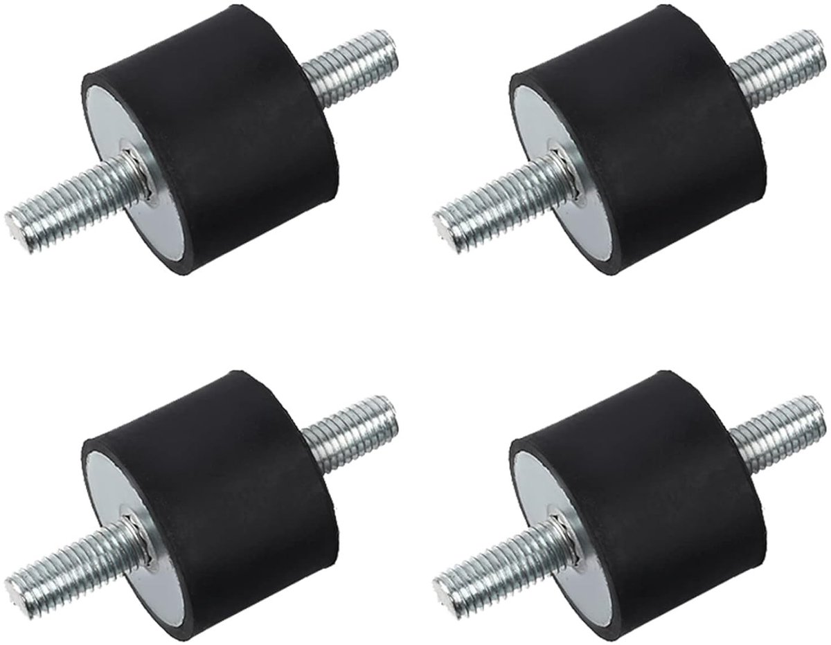 Set van 4 M10 Rubber Stoppers - Anti-vibratie Rubber Demper voor Luchtcompressoren en Diesel Motoren (40x30mm)