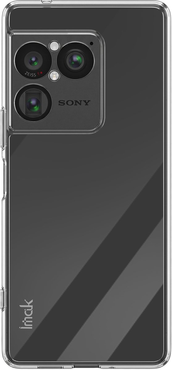 iMak, Hoesje geschikt voor Sony Xperia 1 VIII van Silicone 1.5 mm met Verhoogde Randen, Transparant