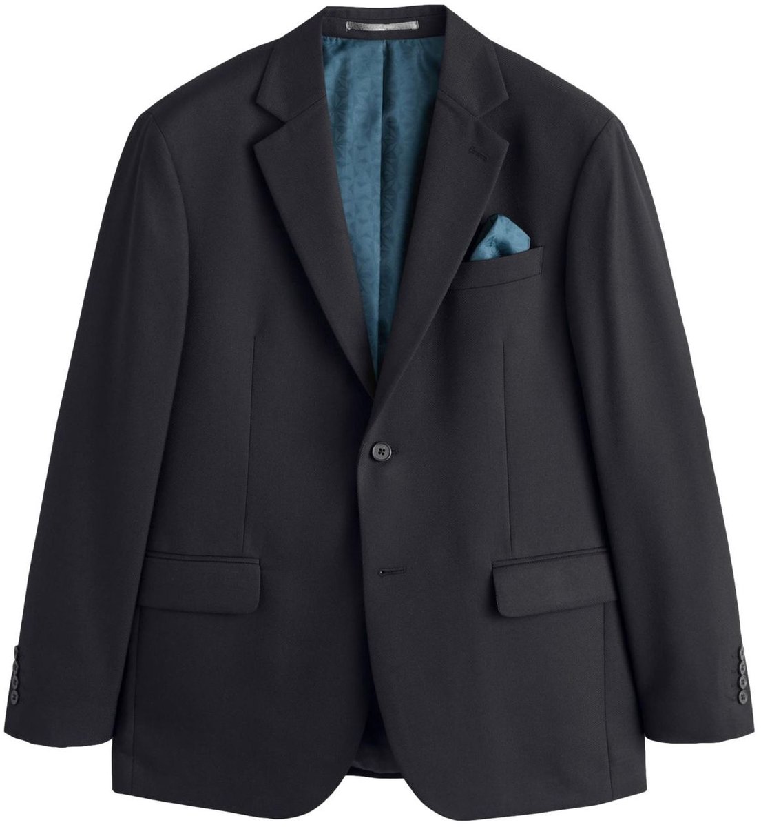Next - Heren - Normale Pasvorm - Kostuum met textuur: colbert - Short - Zwart
