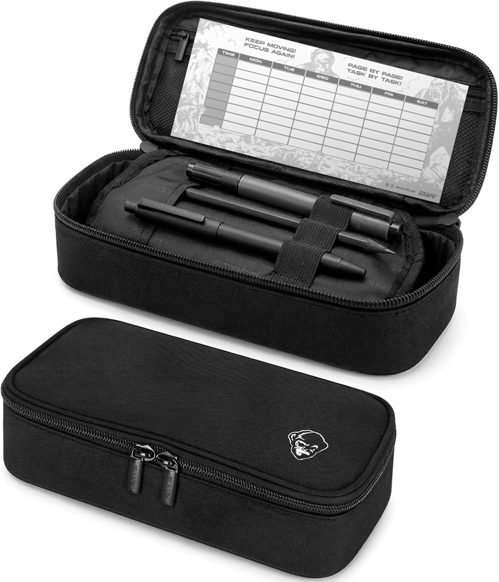 SnelShoppen - Pennenetui, slim case, compact etui voor school, universiteit en kantoor, minimalistische organizer voor pennen, kabels en accessoires,
