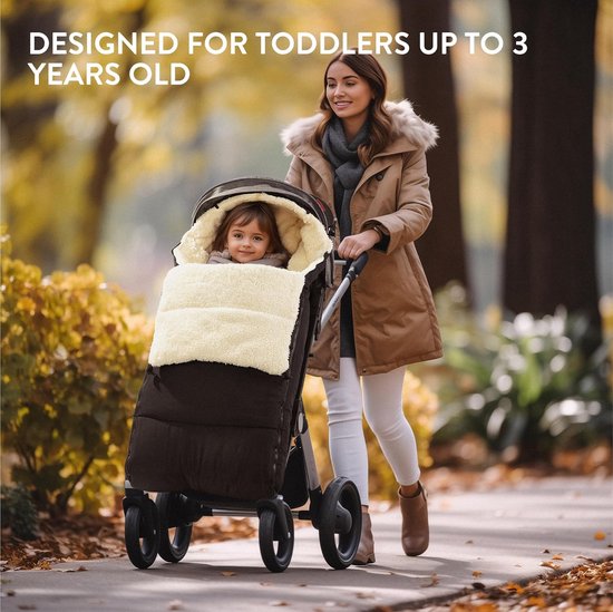 Winter voetenzak - Buggy deken - Baby warm houden - Waterdicht en winddicht - XL - Zwart — afbeelding 5