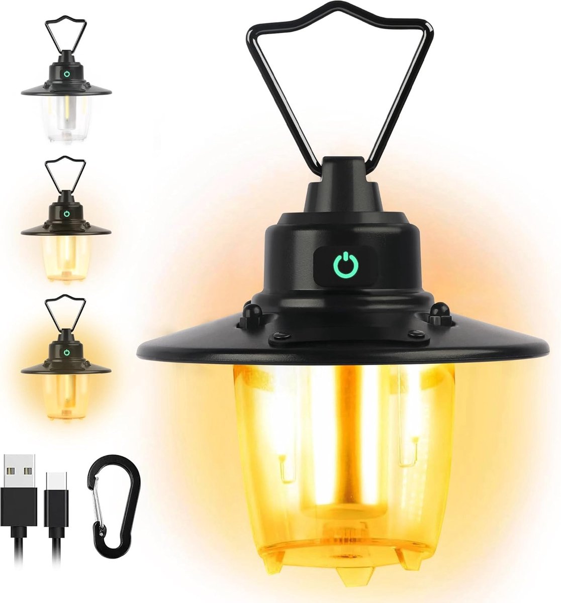 Oplaadbare Campinglamp met 2800 mAh, 3 Kleuren, Verstelbare Helderheid en IPX4, Ideaal voor Tent, Barbecue en Noodverlichting